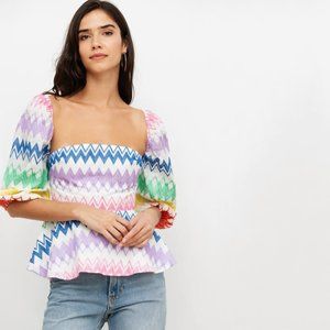 Yumi Kim | 100% Cotton Eliza Embroidered Multi Colored Top | NWT